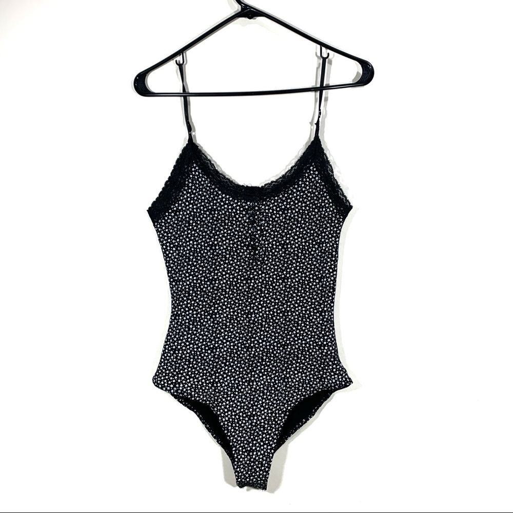 Biowear Bienergy Black and White Floral Bodysuit